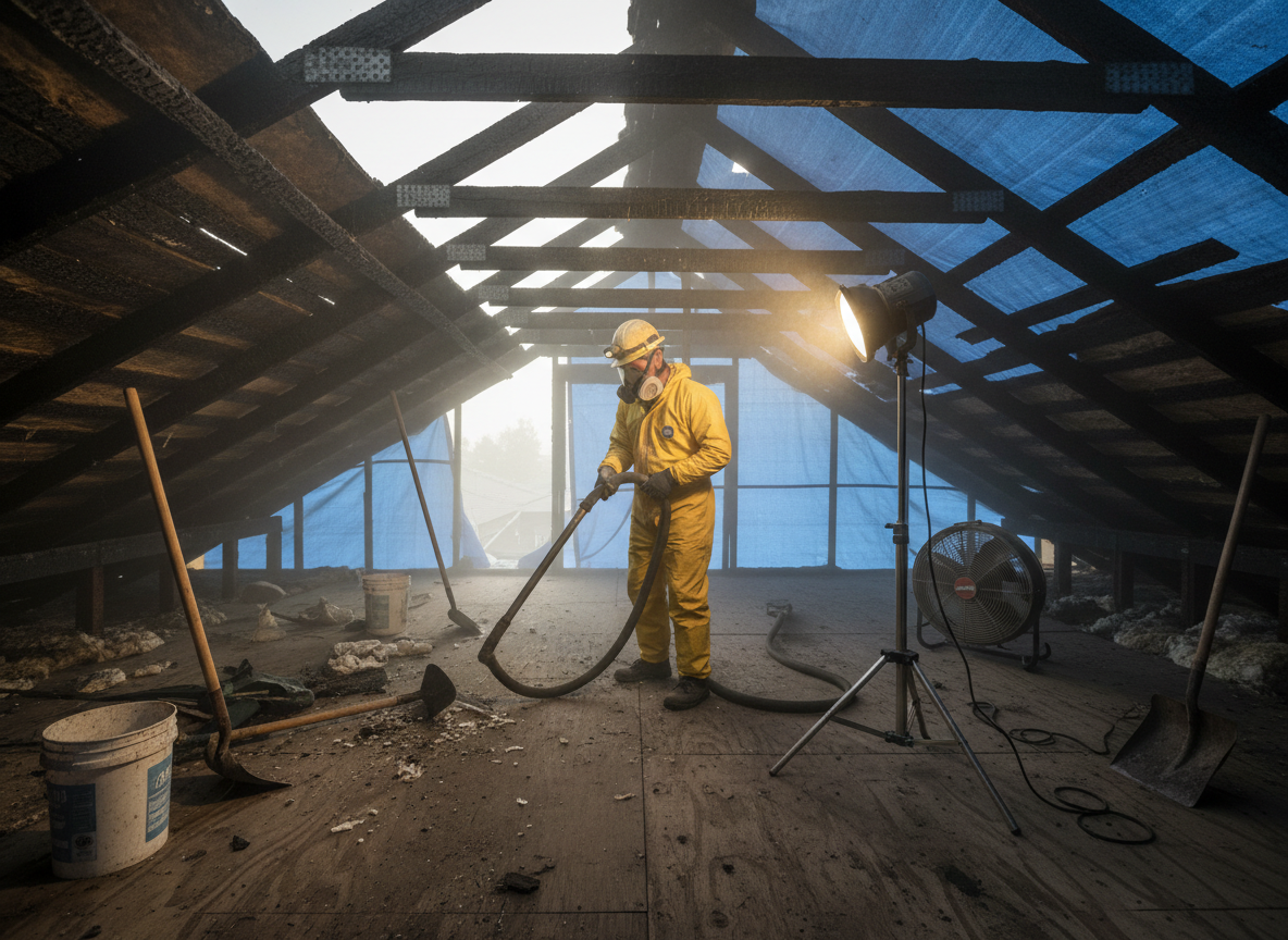 attic fire restoration in Panorama City
