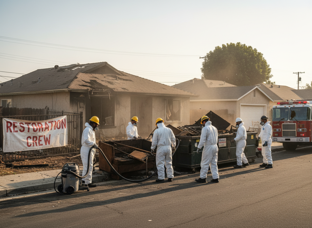Fire damage clean up in Panorama City