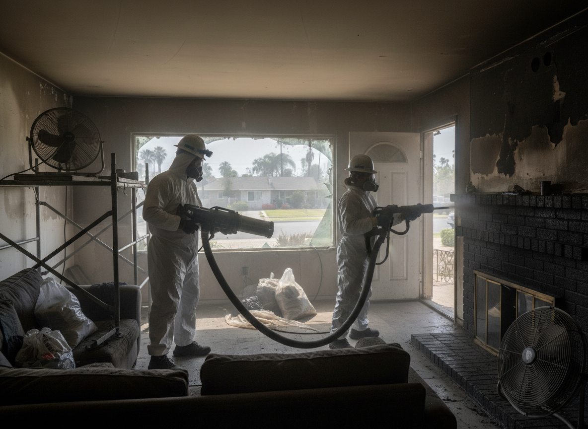 Fire damage restoration near me in Panorama City