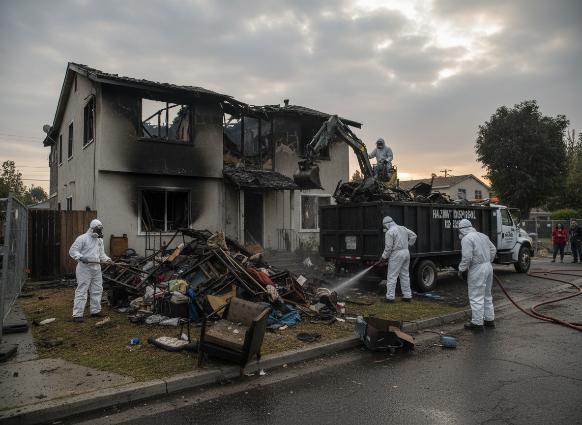 hoarding cleanup after fire in Panorama City
