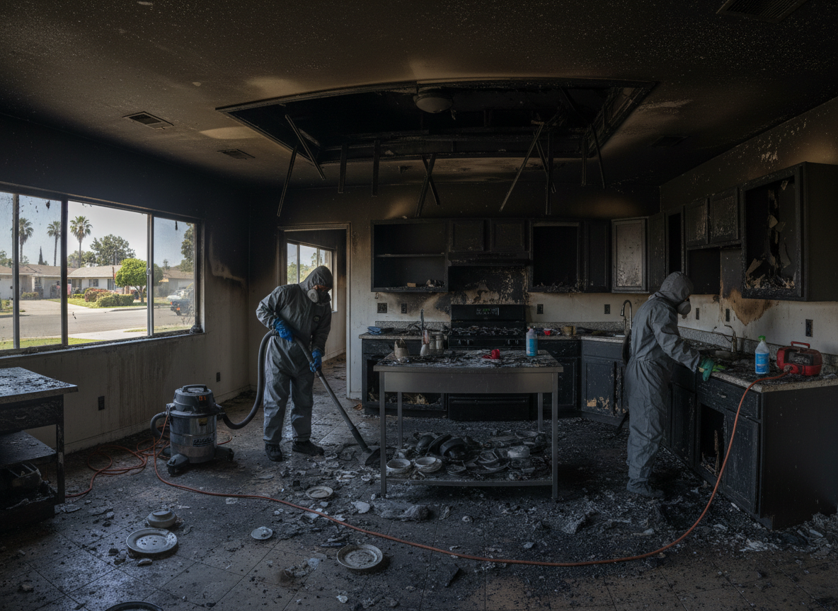 Kitchen fire cleanup in Panorama City